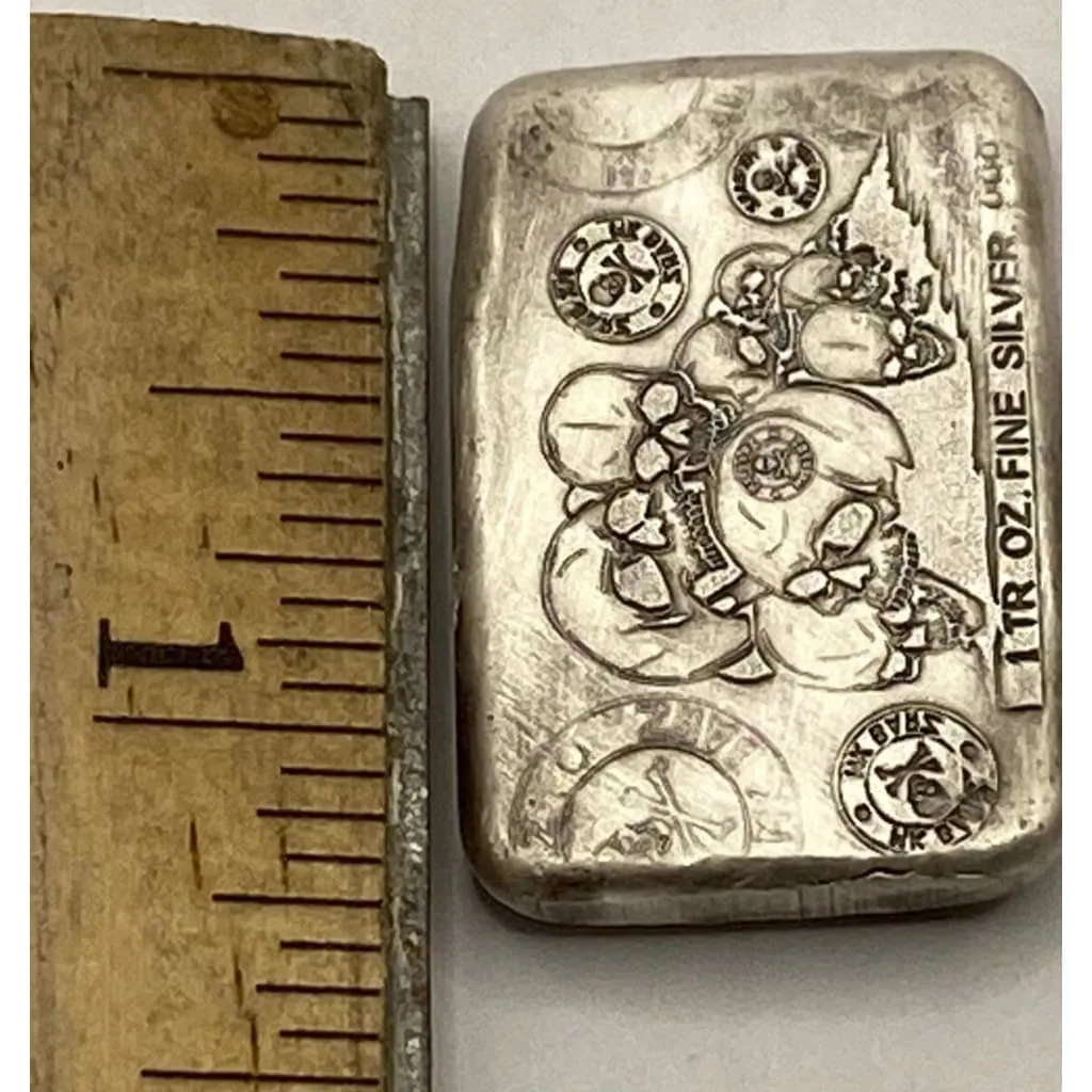 1 Ozt MK BarZ "Death" Tarot Card Weight Bar .999 Fine Silver