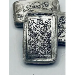 1 Ozt MK BarZ "Death" Tarot Card Weight Bar .999 Fine Silver