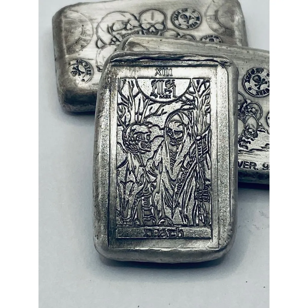 1 Ozt MK BarZ "Death" Tarot Card Weight Bar .999 Fine Silver