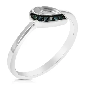 1/20 cttw Blue Diamond Statement Ring in Sterling Silver