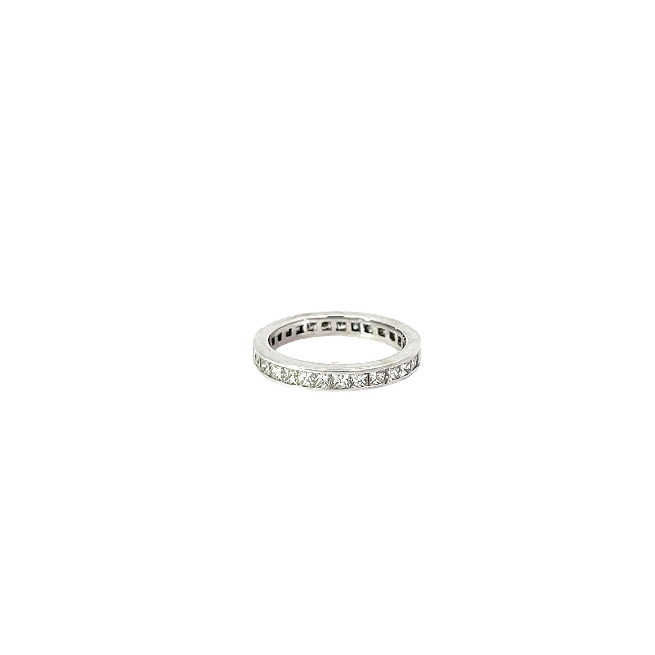 14k white gold 1.00ct G SI1 Princess Cut Diamond eternity ring