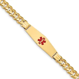 14K Yellow Gold Curb Link Medical ID Bracelet