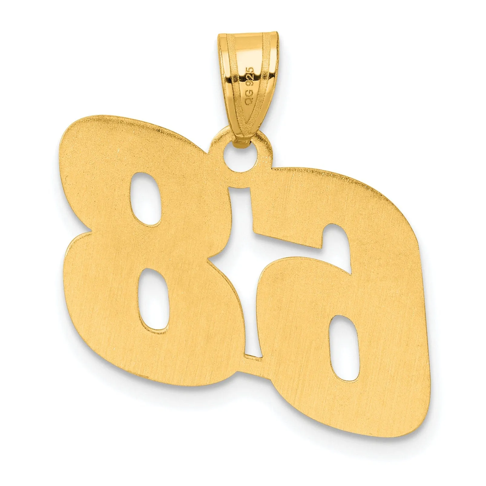 14k Yellow Gold Polished Finish Block Script Design Number 68 Charm Pendant