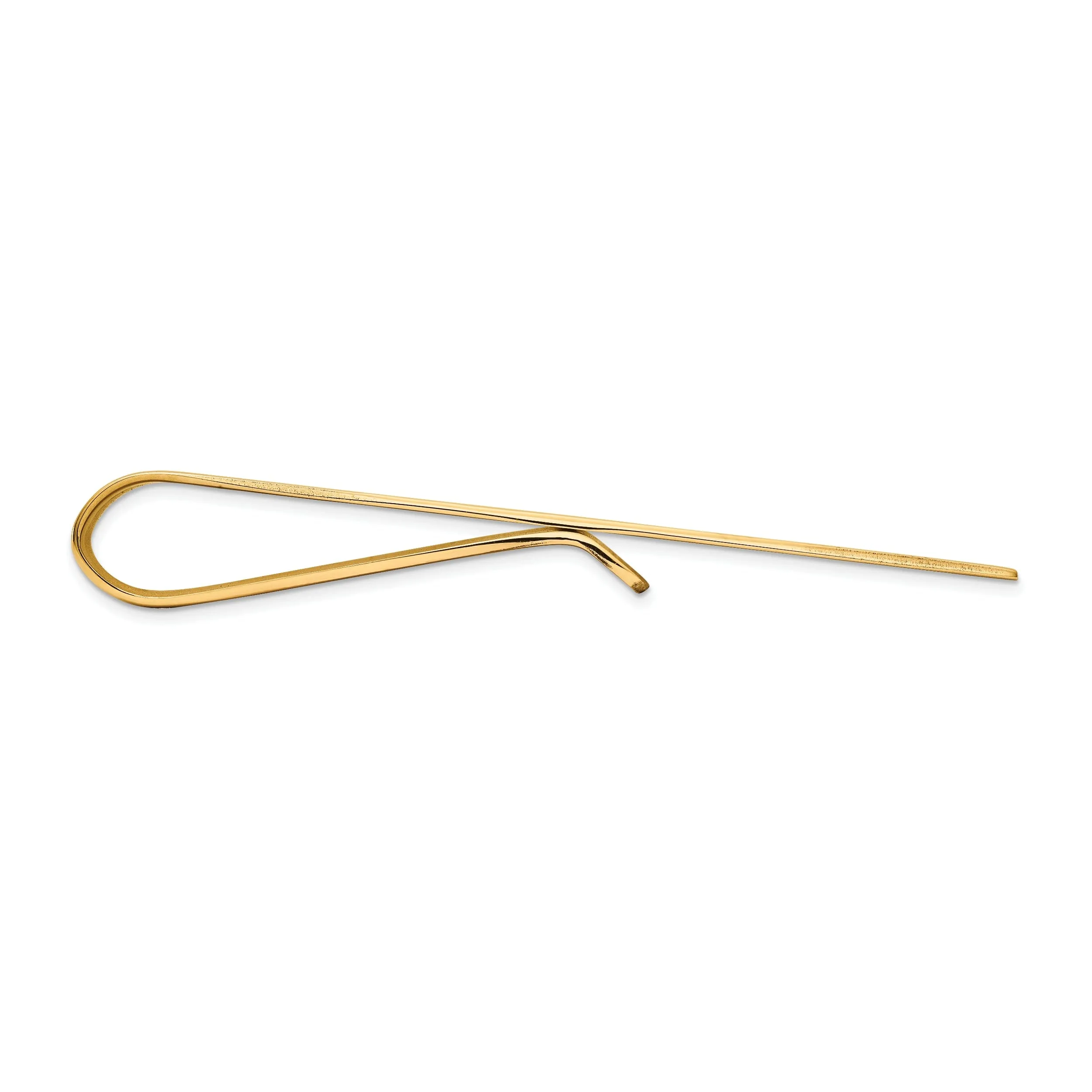 14k Yellow Gold Solid with Line Design Tie Bar