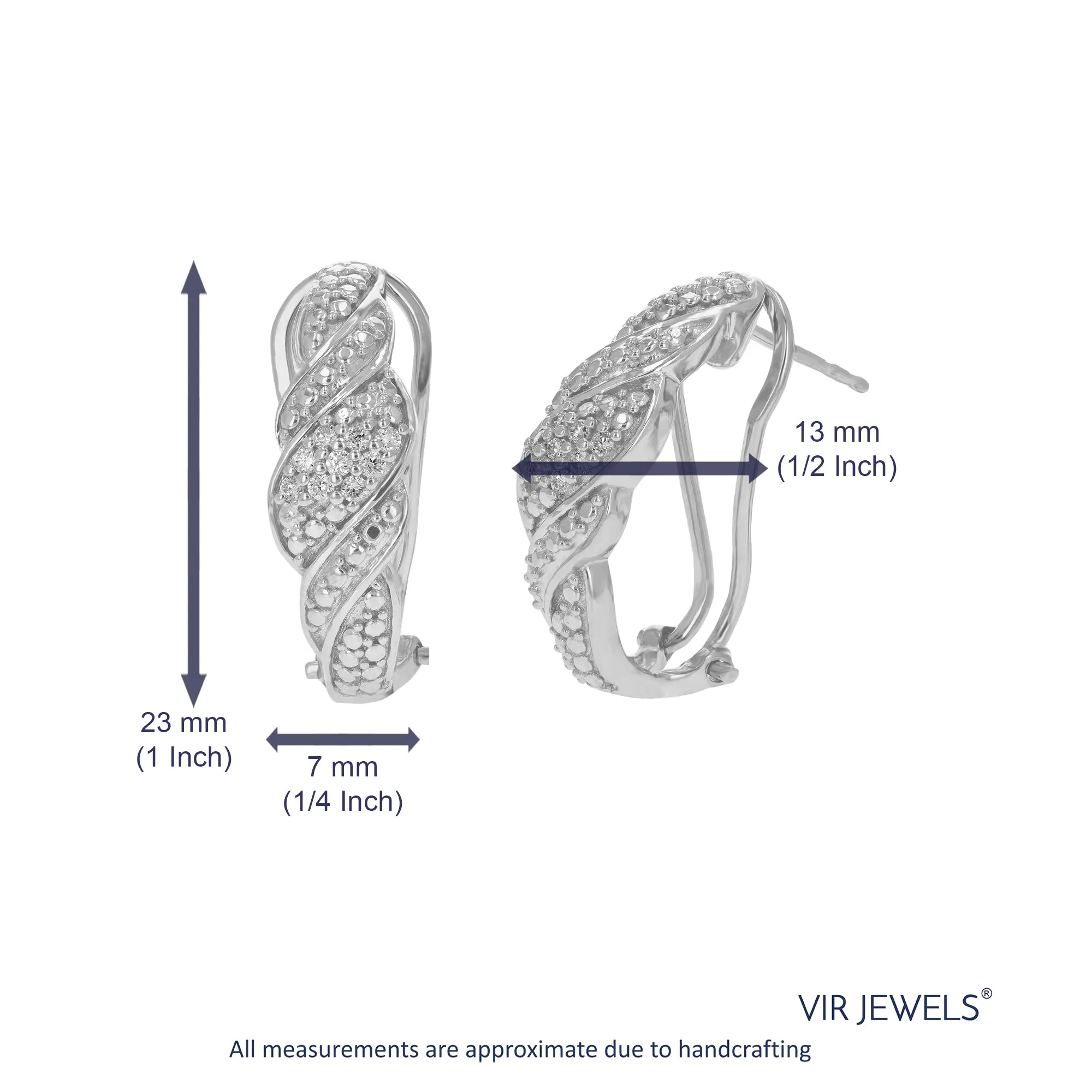 1/5 cttw Lab Grown Diamond Twist Hoop Earring in Sterling Silver