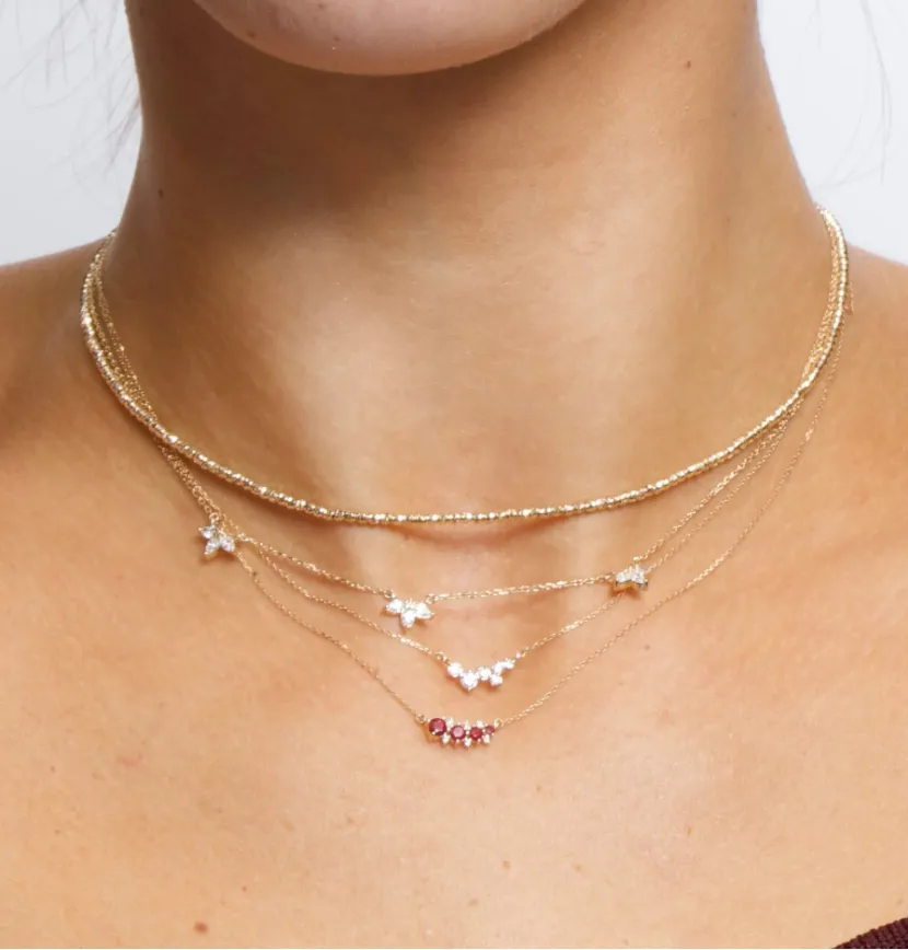 16" Beaded Necklace 14k