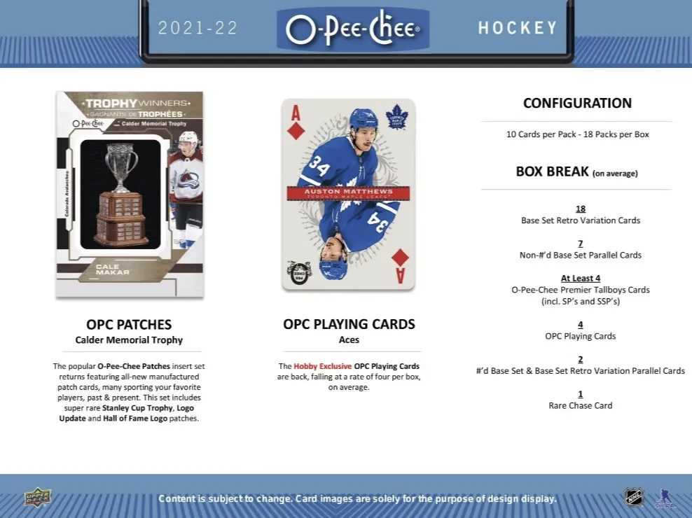 2021-22 Upper Deck O-Pee-Chee Hockey Hobby Box