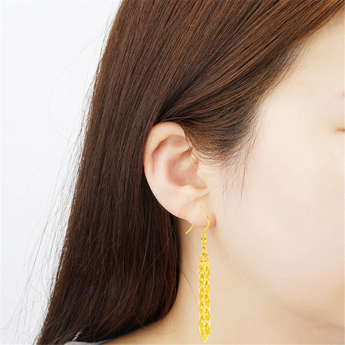24K Gold-Plated Tassel Drop Earrings