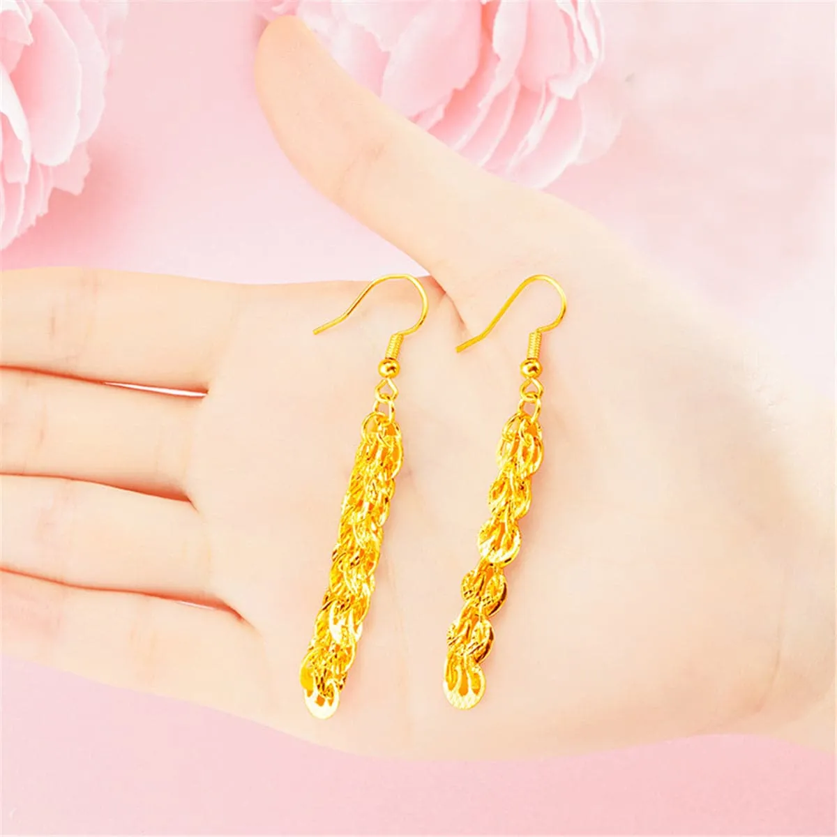 24K Gold-Plated Tassel Drop Earrings