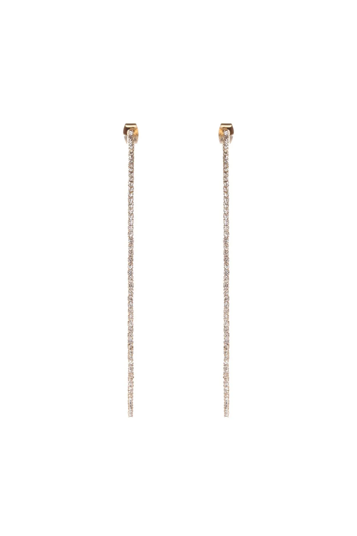 25660-80 - 3.50" RHINESTONE ONE-LINE WIRE HOOP POST EARRINGS