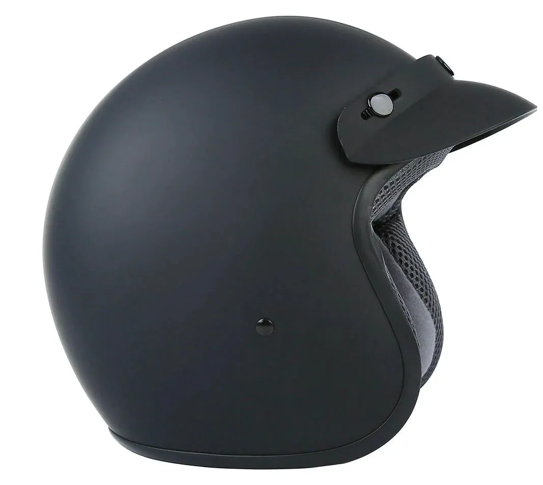 3/4 Retro Open Face DOT Motorcycle Helmet