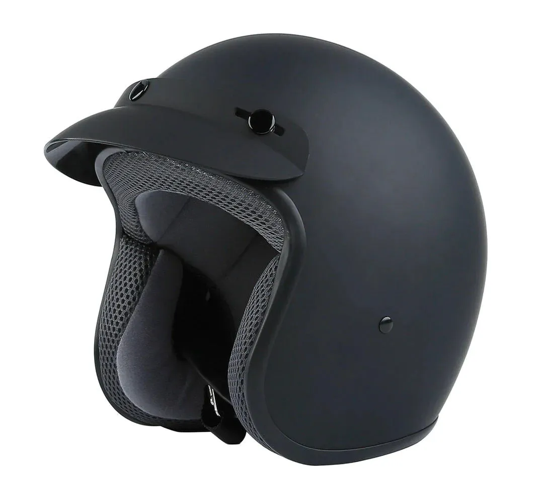 3/4 Retro Open Face DOT Motorcycle Helmet