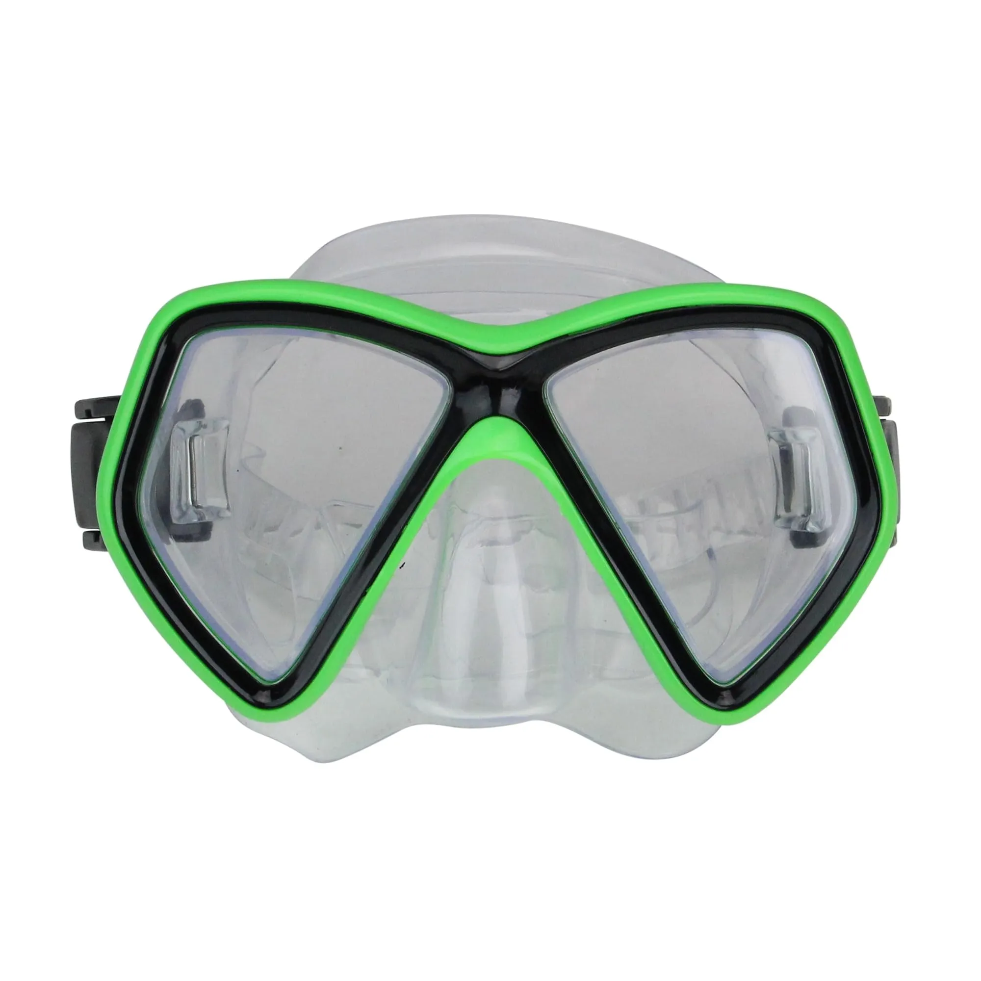 6.25" Neon Green and Black Children's Swimming Mask for Ages 10