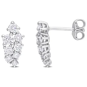 7/8 CT Diamond TW Fashion Post Earrings 14k Gold White GH SI