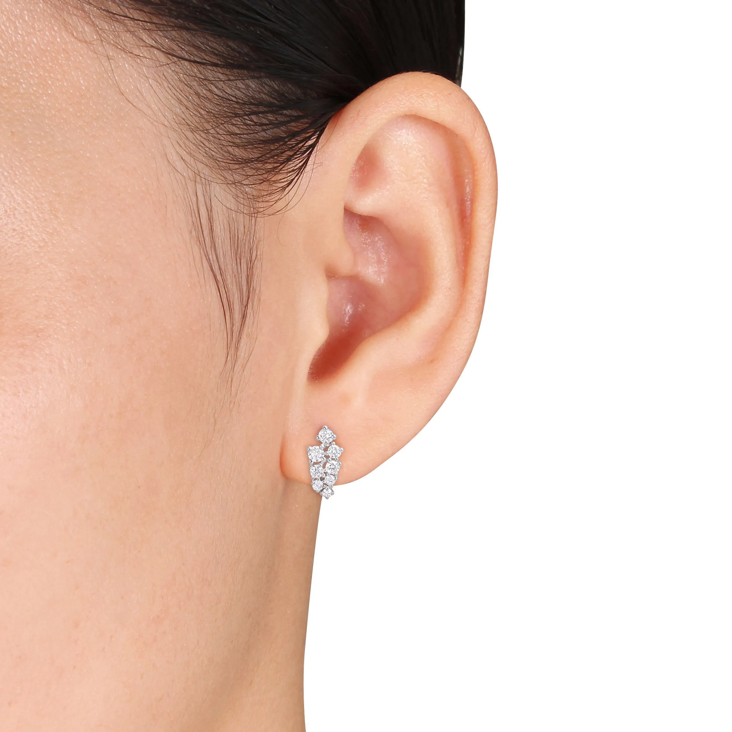 7/8 CT Diamond TW Fashion Post Earrings 14k Gold White GH SI