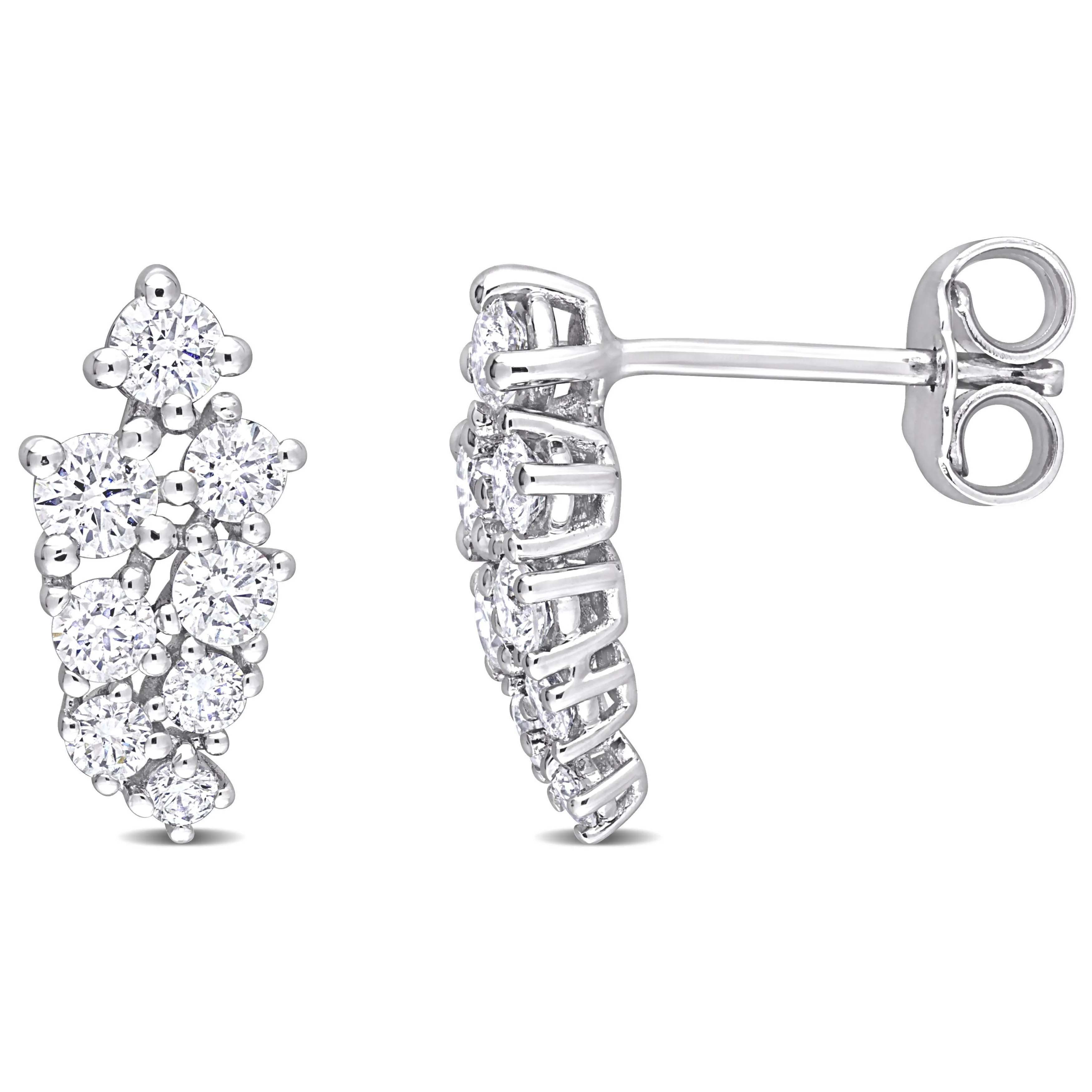 7/8 CT Diamond TW Fashion Post Earrings 14k Gold White GH SI