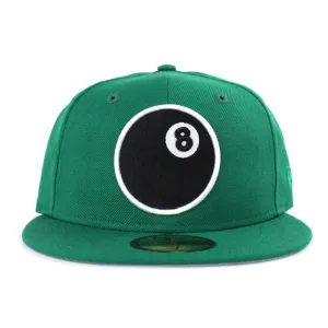 8 Ball New Era 59Fifty Fitted Hat (Green Gray Under Brim)