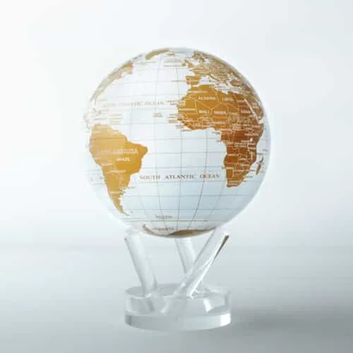 8.5in White and Gold Globe