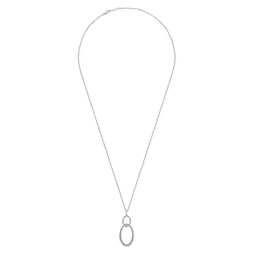 925 Sterling Silver Bujukan White Sapphire Circle Pendant Necklace