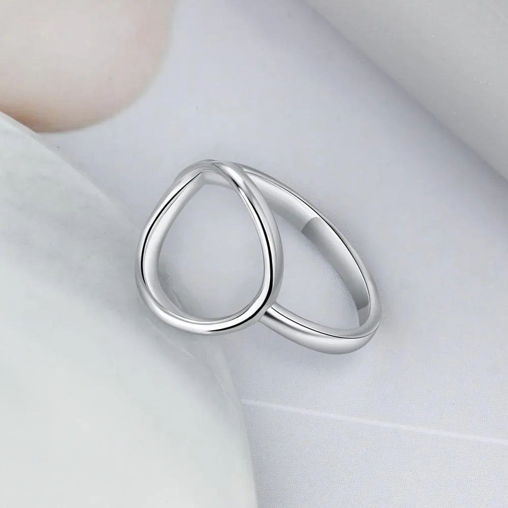 925 Sterling Silver Simple Style Hollow Round Rings for Women – Trendy Minimalist Jewelry