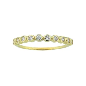 9ct Yellow Gold Cubic Zirconia Bezel Channel Set Stackable Ring