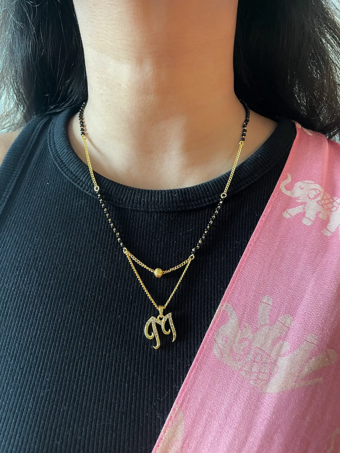 A-Z Cursive Letter Mangalsutras Short Mangalsutra Designs (20 Inches)