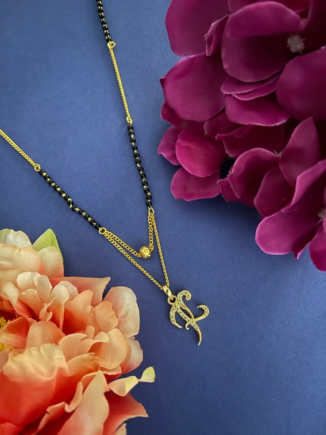 A-Z Cursive Letter Mangalsutras Short Mangalsutra Designs (20 Inches)