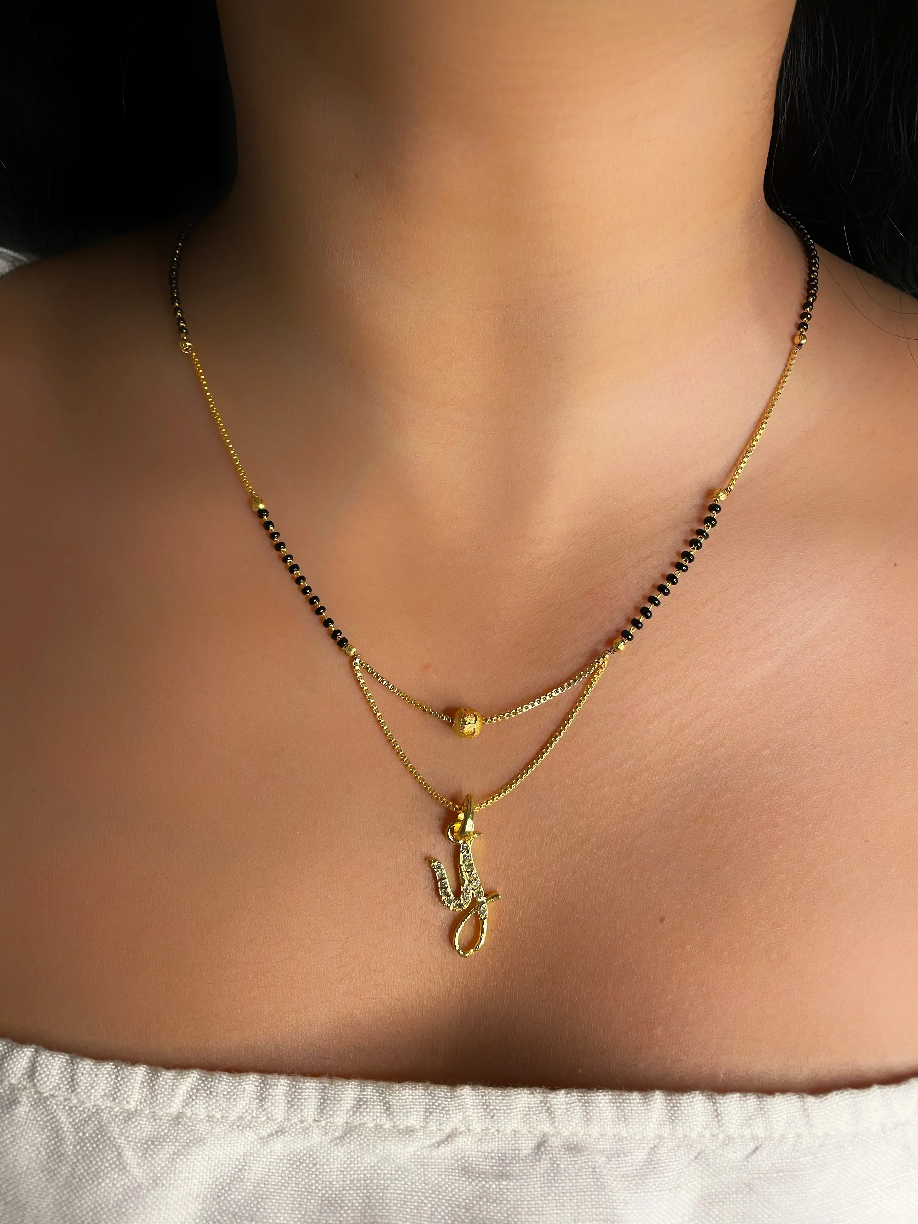 A-Z Cursive Letter Mangalsutras Short Mangalsutra Designs (20 Inches)