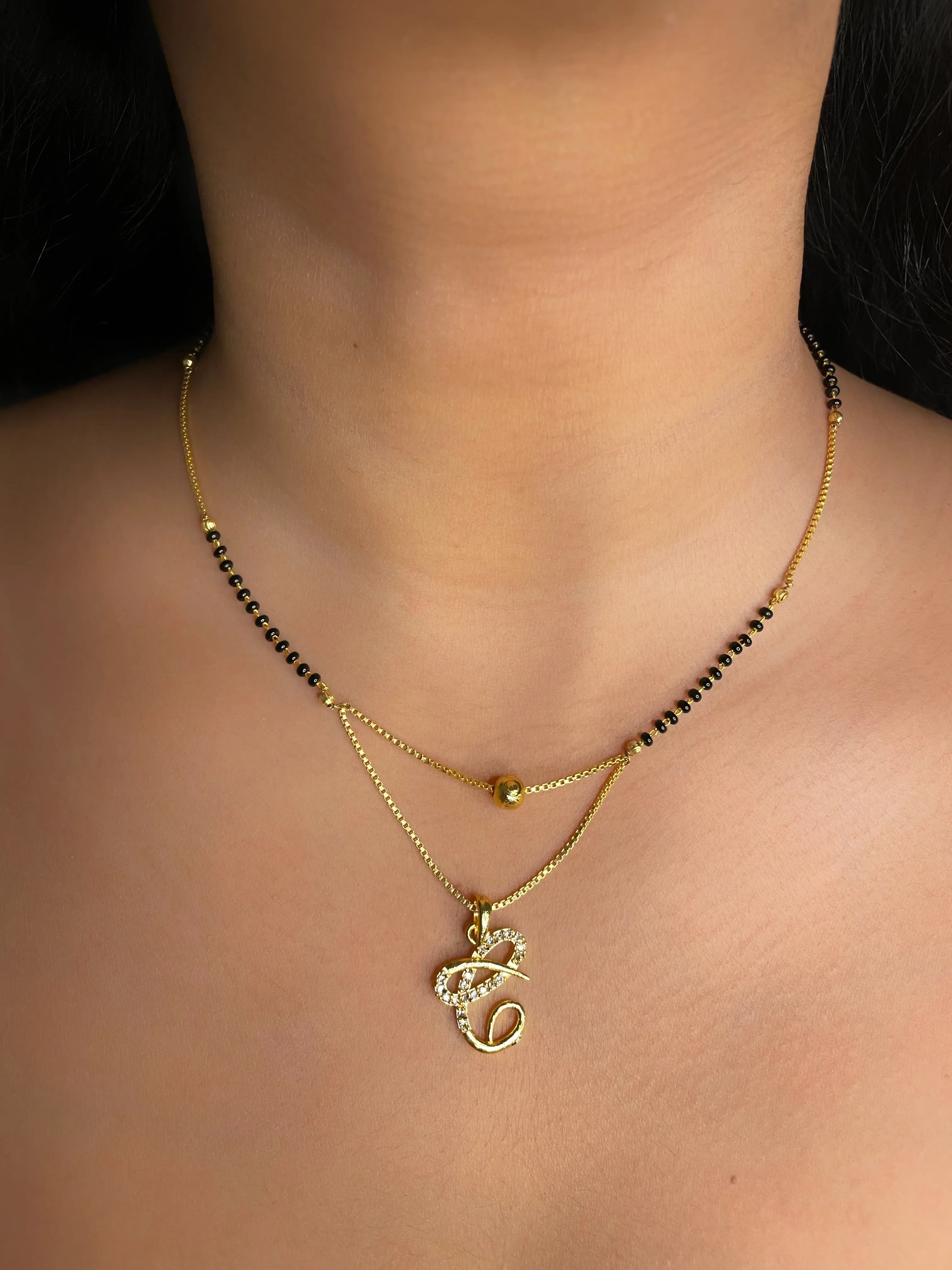 A-Z Cursive Letter Mangalsutras Short Mangalsutra Designs (20 Inches)