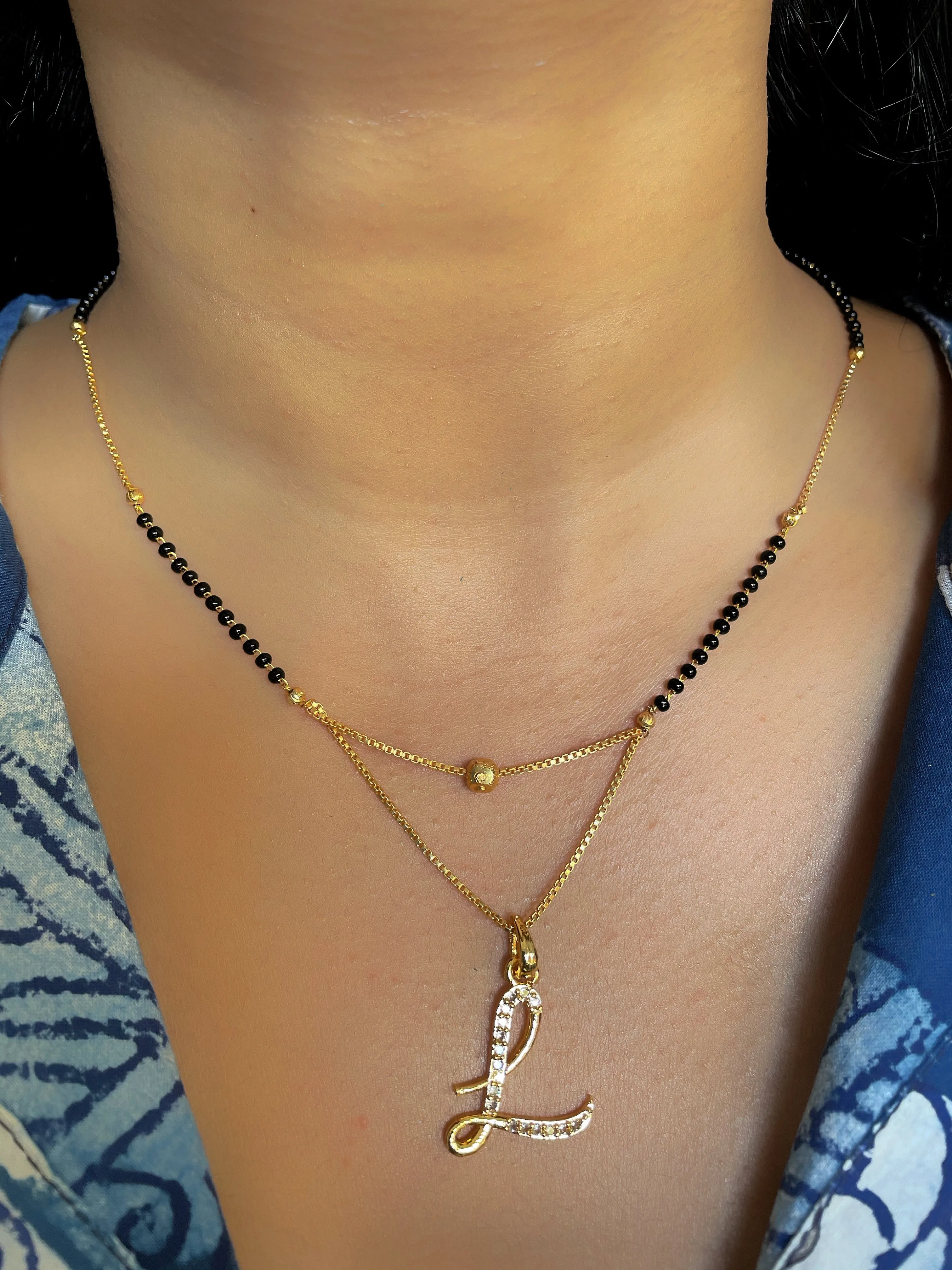 A-Z Cursive Letter Mangalsutras Short Mangalsutra Designs (20 Inches)