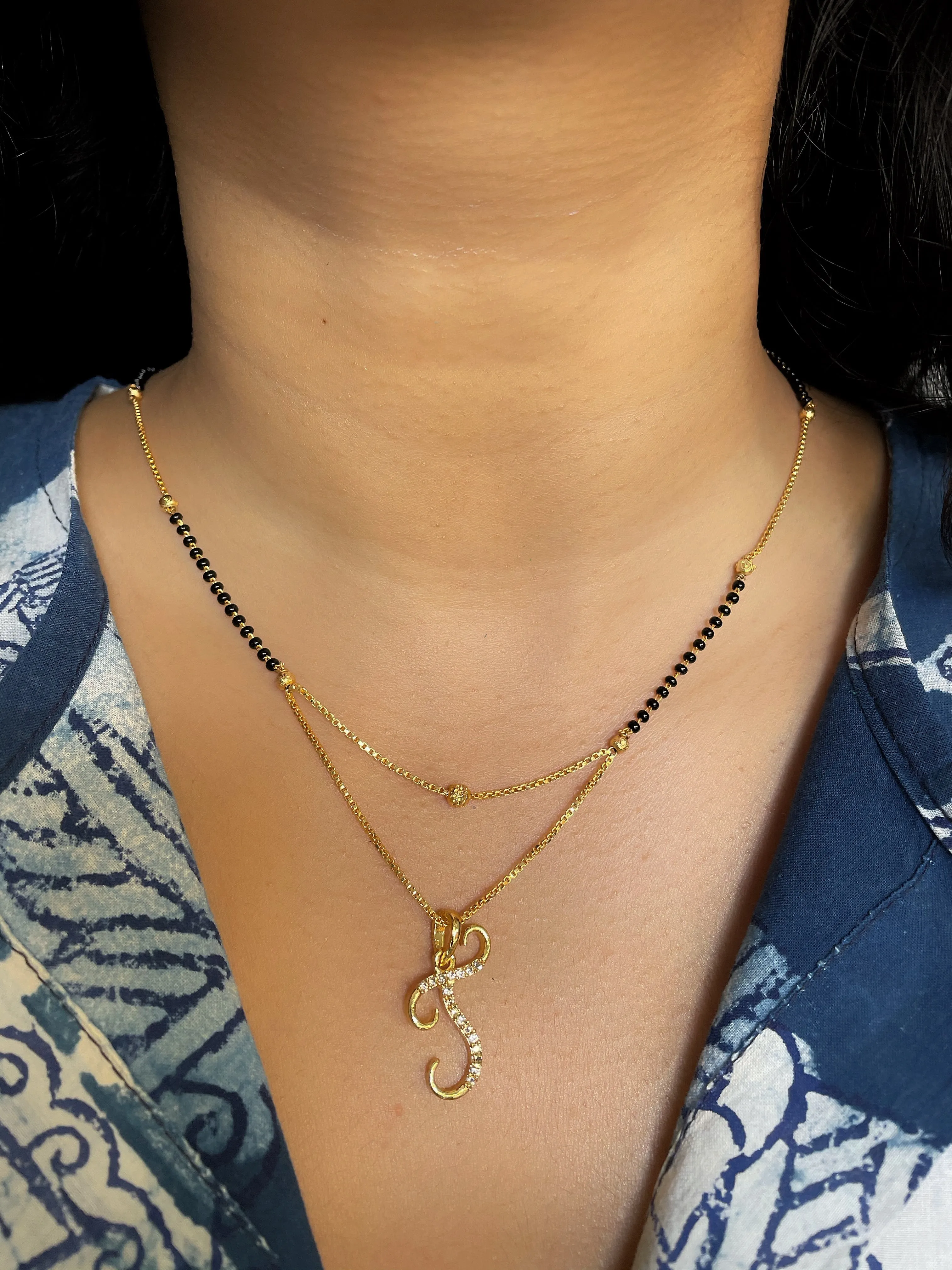 A-Z Cursive Letter Mangalsutras Short Mangalsutra Designs (20 Inches)