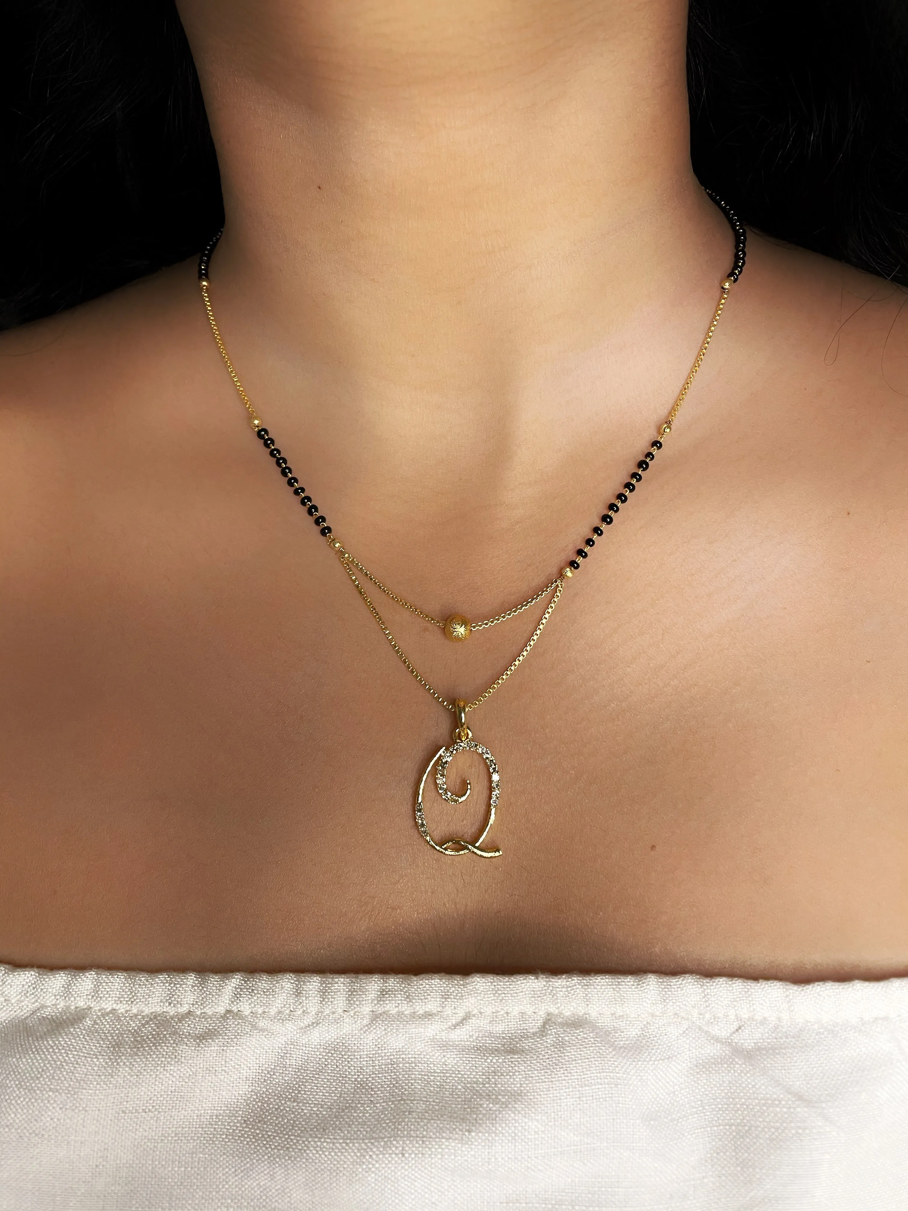 A-Z Cursive Letter Mangalsutras Short Mangalsutra Designs (20 Inches)