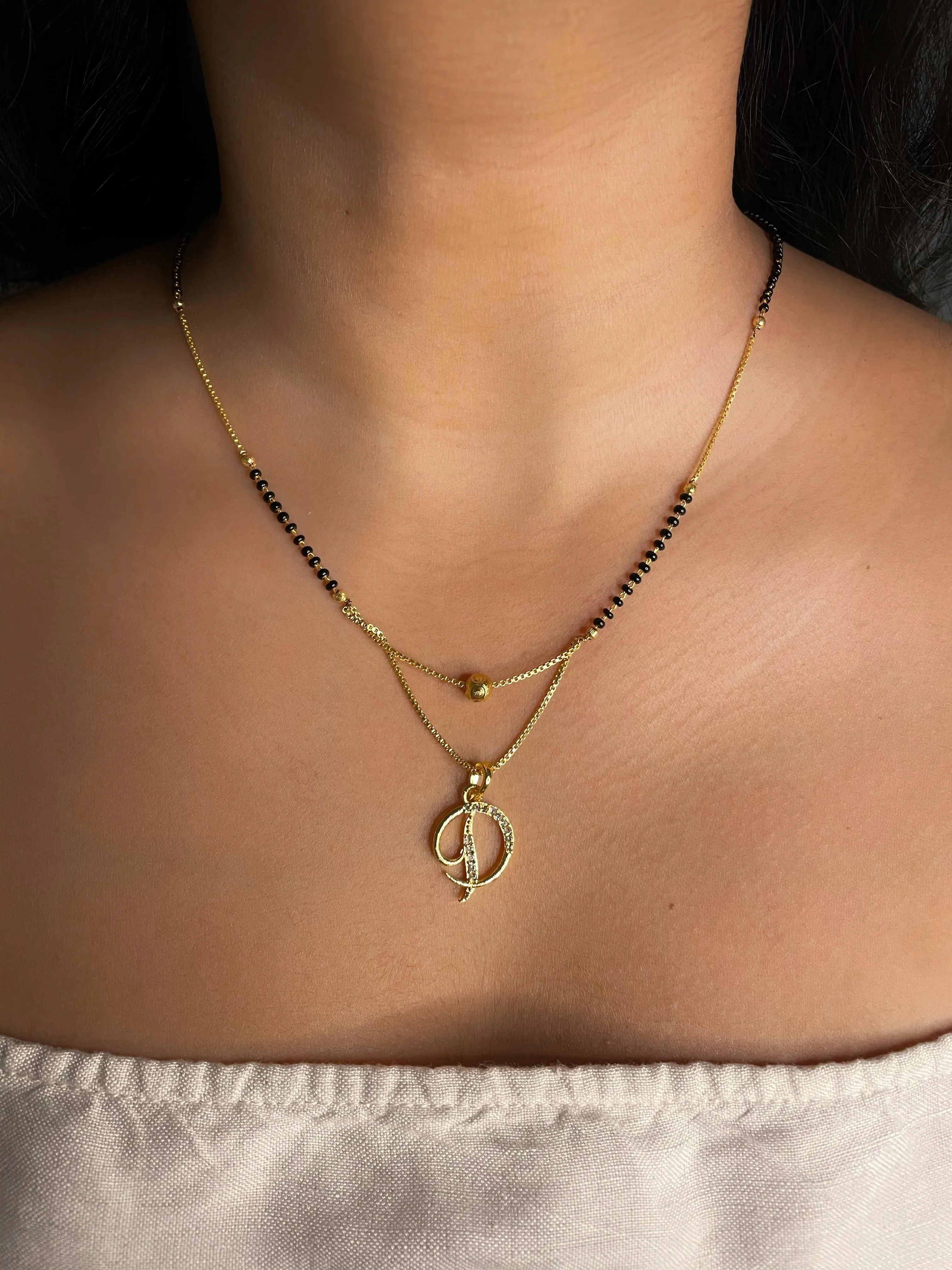 A-Z Cursive Letter Mangalsutras Short Mangalsutra Designs (20 Inches)