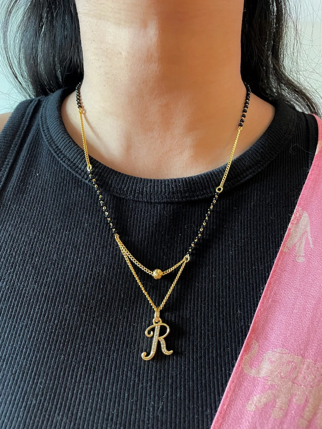 A-Z Cursive Letter Mangalsutras Short Mangalsutra Designs (20 Inches)
