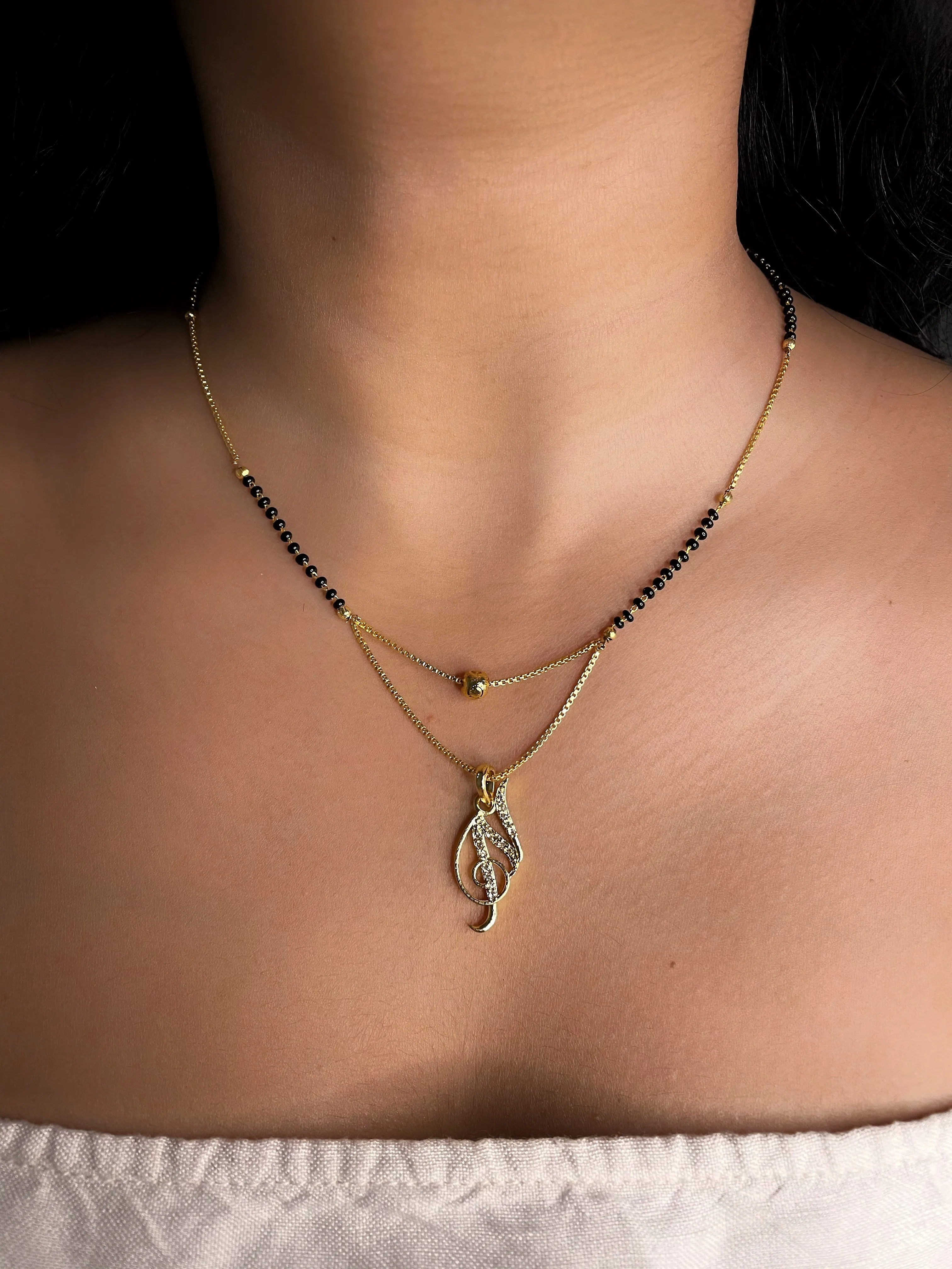 A-Z Cursive Letter Mangalsutras Short Mangalsutra Designs (20 Inches)