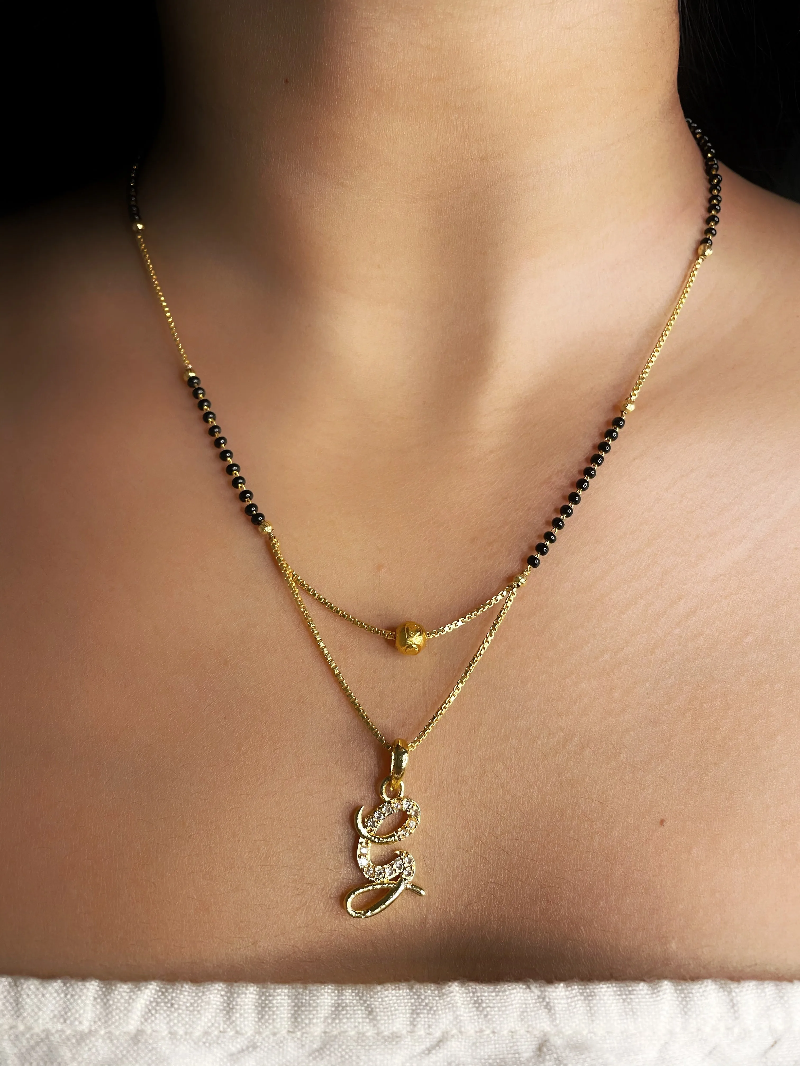 A-Z Cursive Letter Mangalsutras Short Mangalsutra Designs (20 Inches)