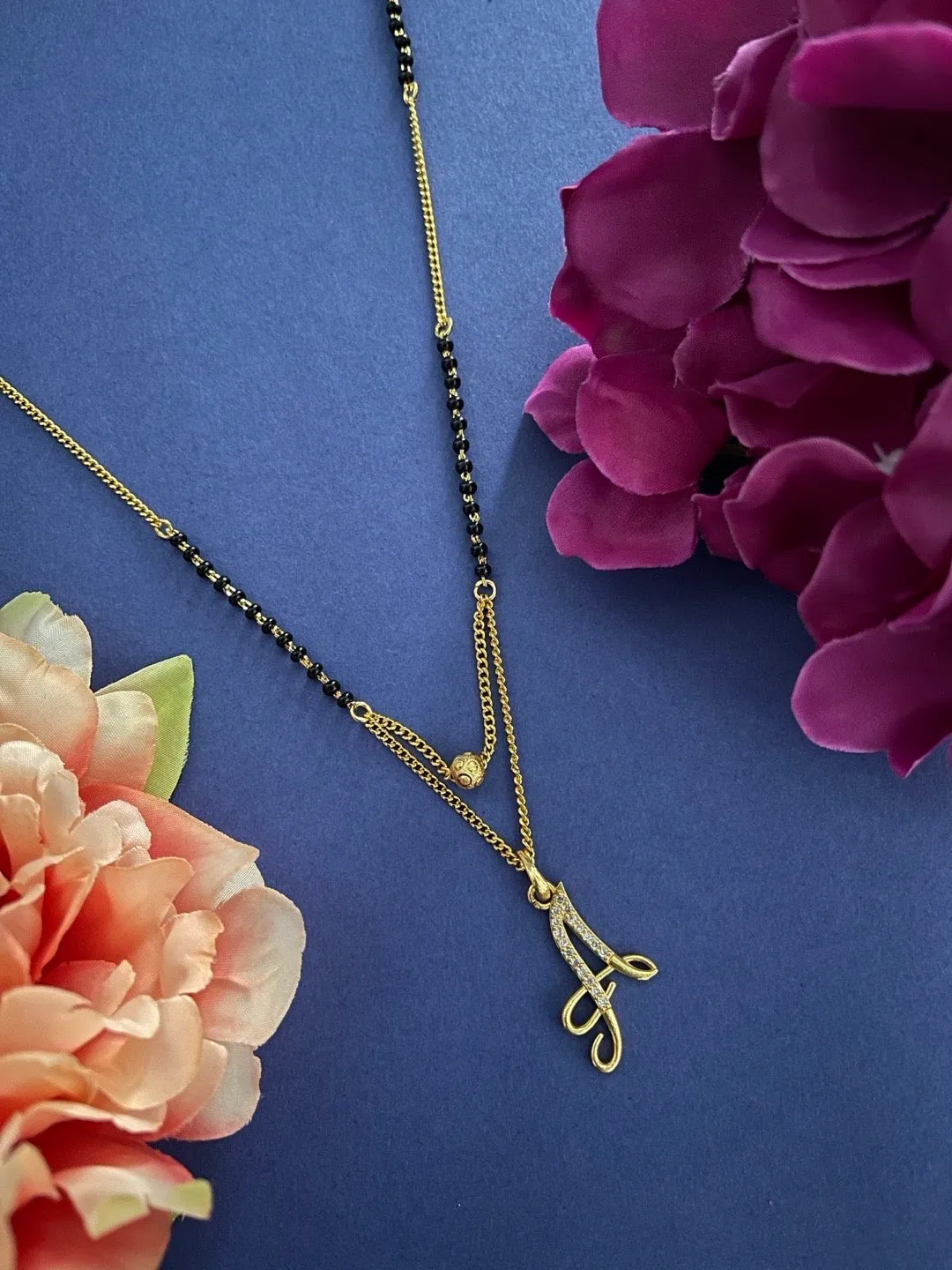A-Z Cursive Letter Mangalsutras Short Mangalsutra Designs (20 Inches)