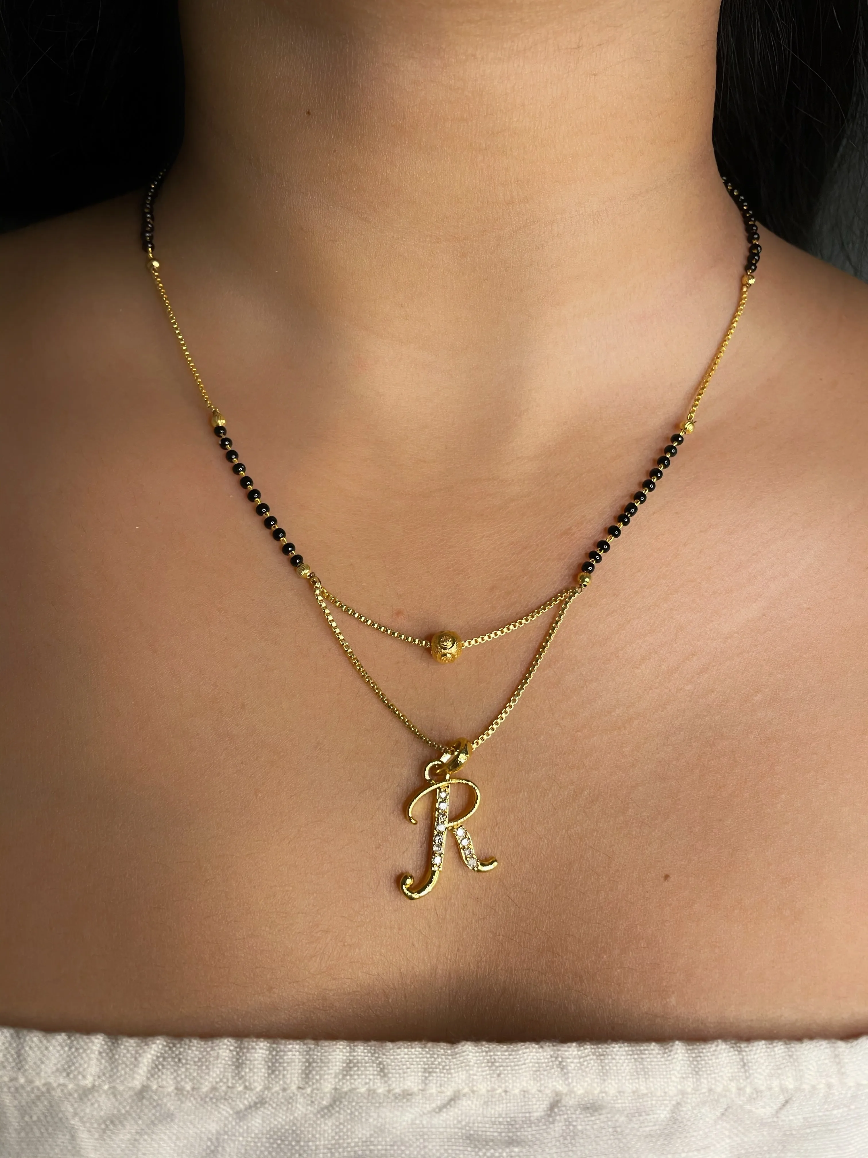 A-Z Cursive Letter Mangalsutras Short Mangalsutra Designs (20 Inches)
