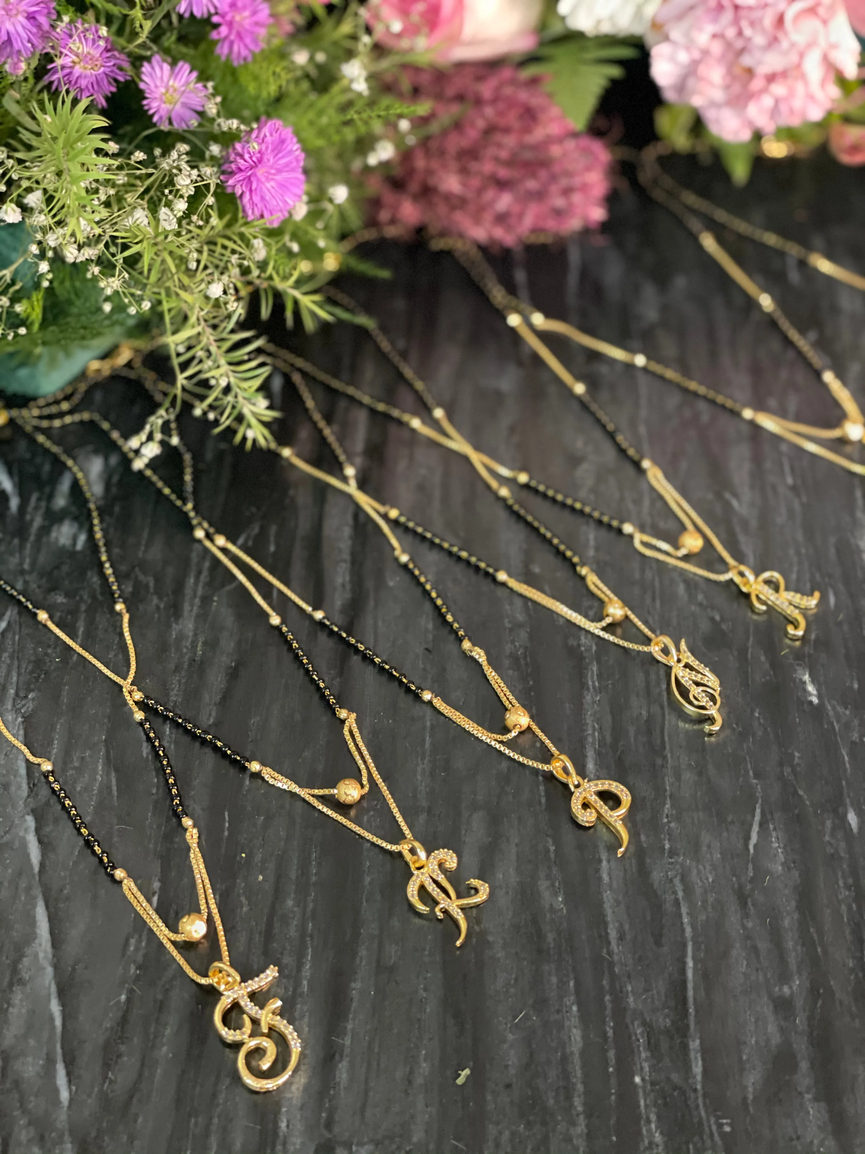 A-Z Cursive Letter Mangalsutras Short Mangalsutra Designs (20 Inches)