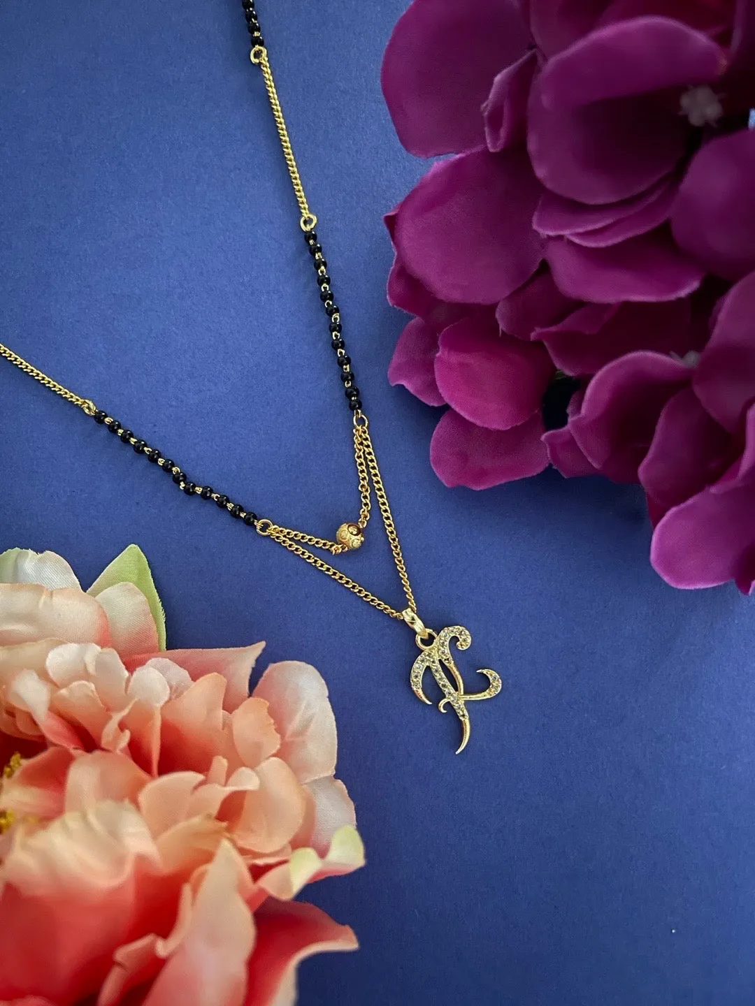 A-Z Cursive Letter Mangalsutras Short Mangalsutra Designs (20 Inches)