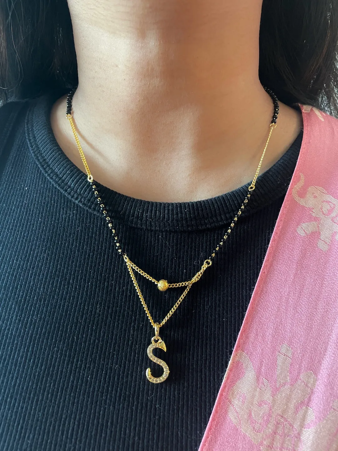 A-Z Cursive Letter Mangalsutras Short Mangalsutra Designs (20 Inches)