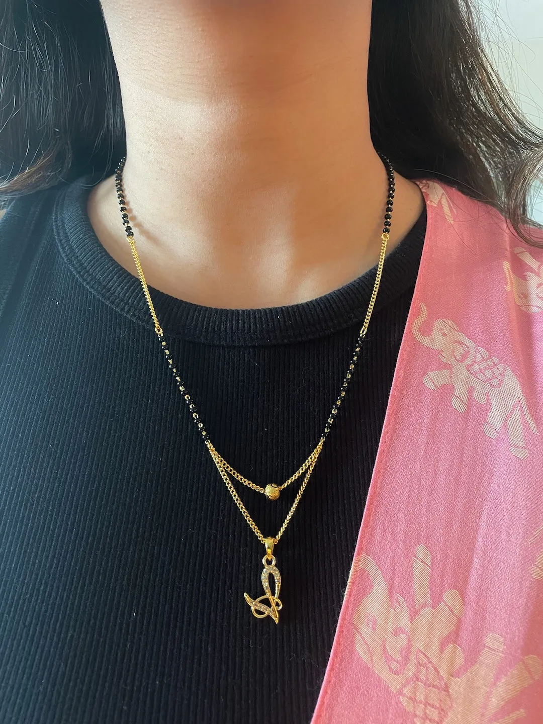 A-Z Cursive Letter Mangalsutras Short Mangalsutra Designs (20 Inches)