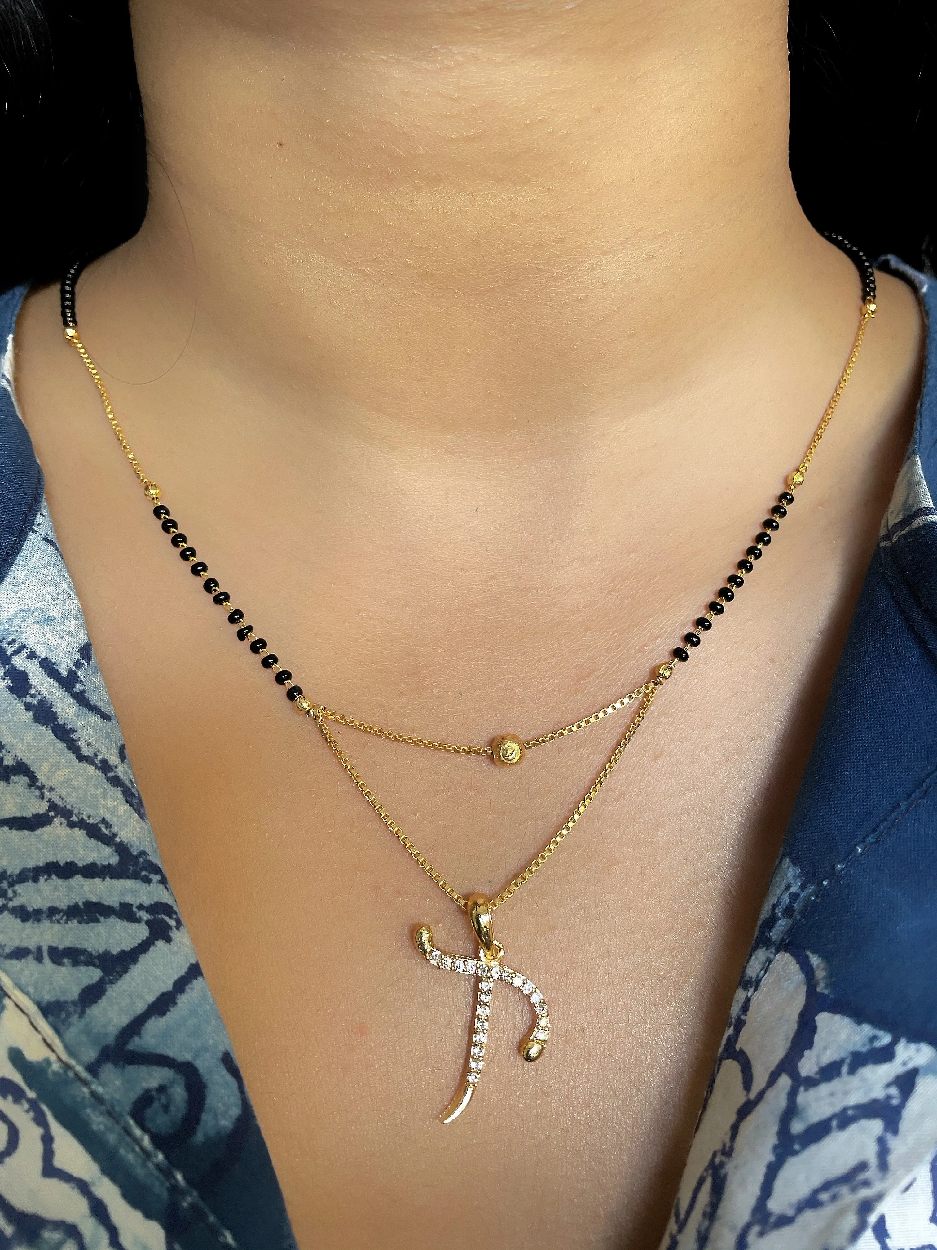 A-Z Cursive Letter Mangalsutras Short Mangalsutra Designs (20 Inches)