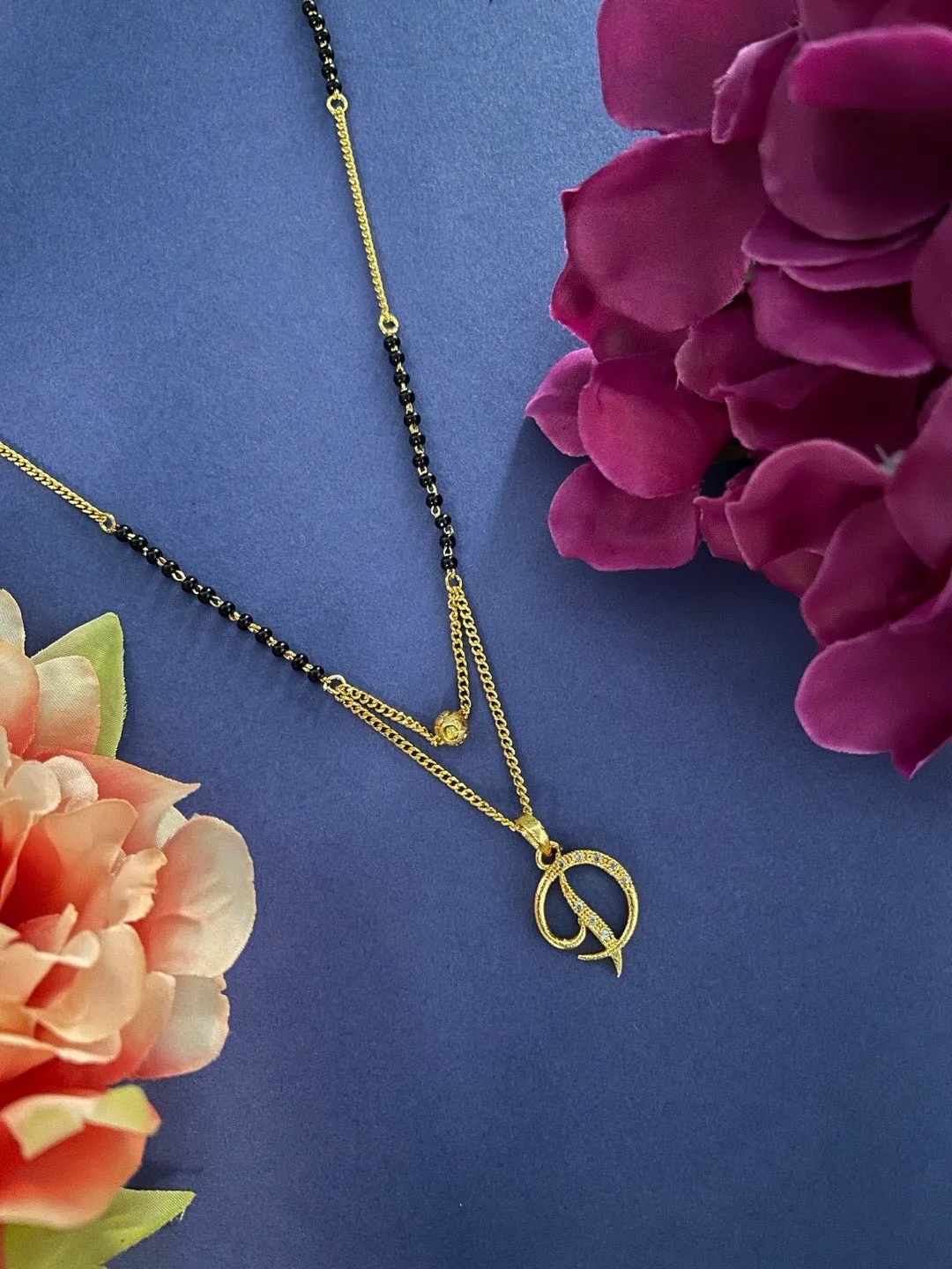 A-Z Cursive Letter Mangalsutras Short Mangalsutra Designs (20 Inches)