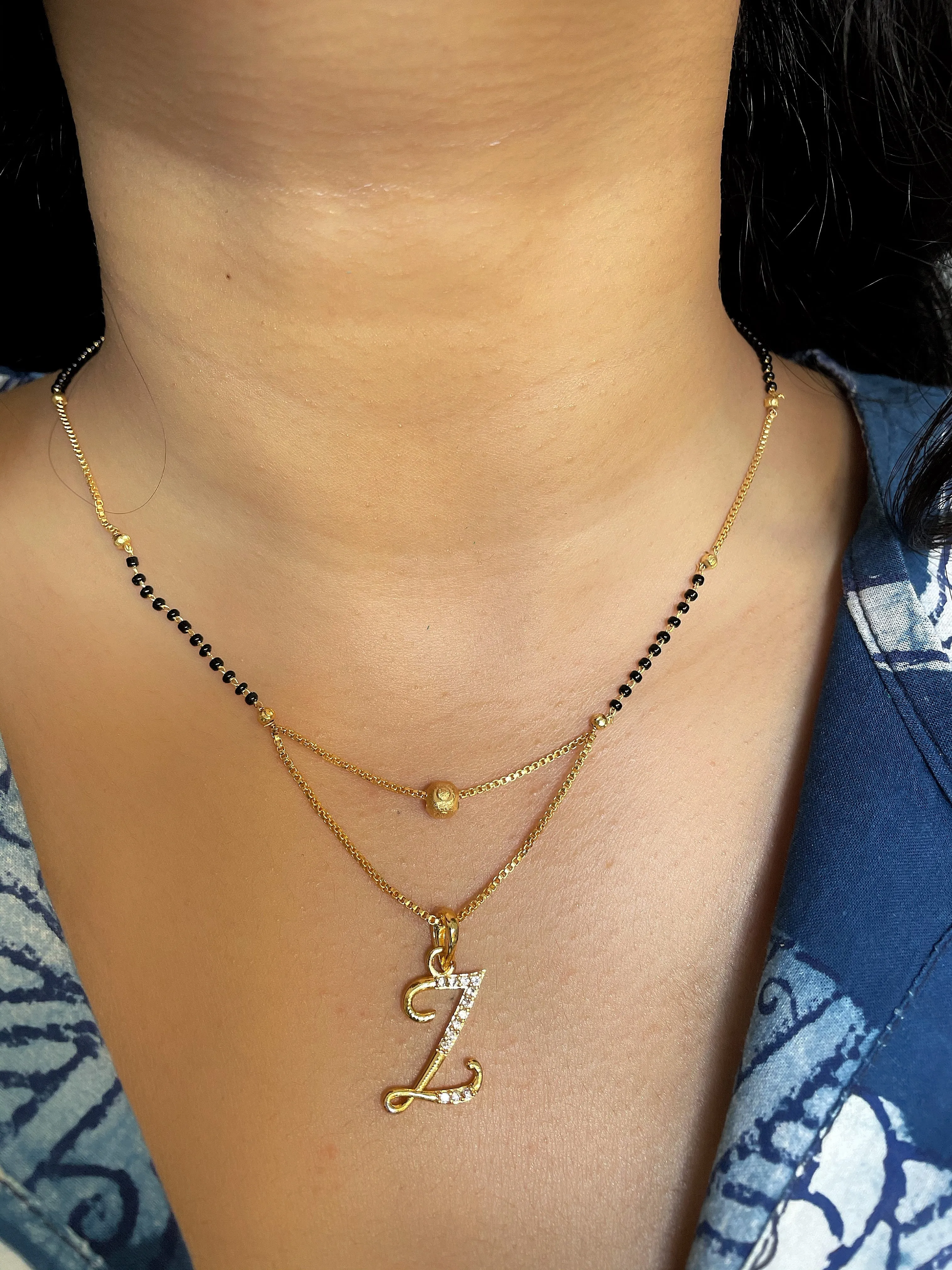 A-Z Cursive Letter Mangalsutras Short Mangalsutra Designs (20 Inches)