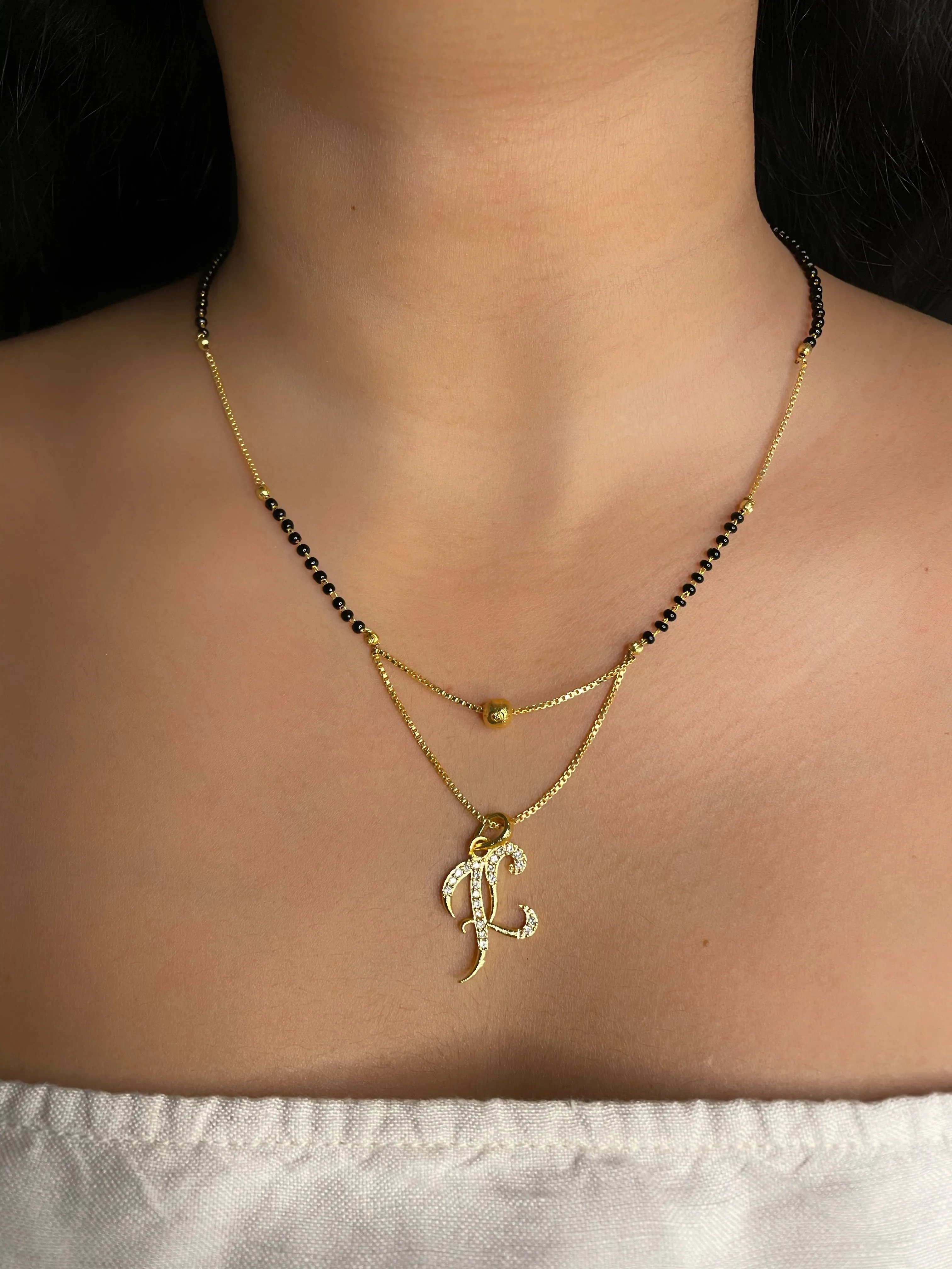 A-Z Cursive Letter Mangalsutras Short Mangalsutra Designs (20 Inches)