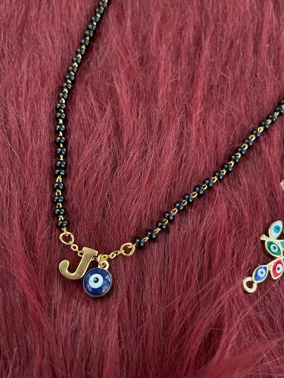 A-Z Letter Short Mangalsutra Designs with Evil Eye (20 Inches)