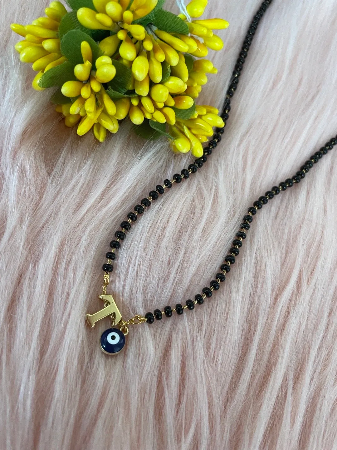 A-Z Letter Short Mangalsutra Designs with Evil Eye (20 Inches)