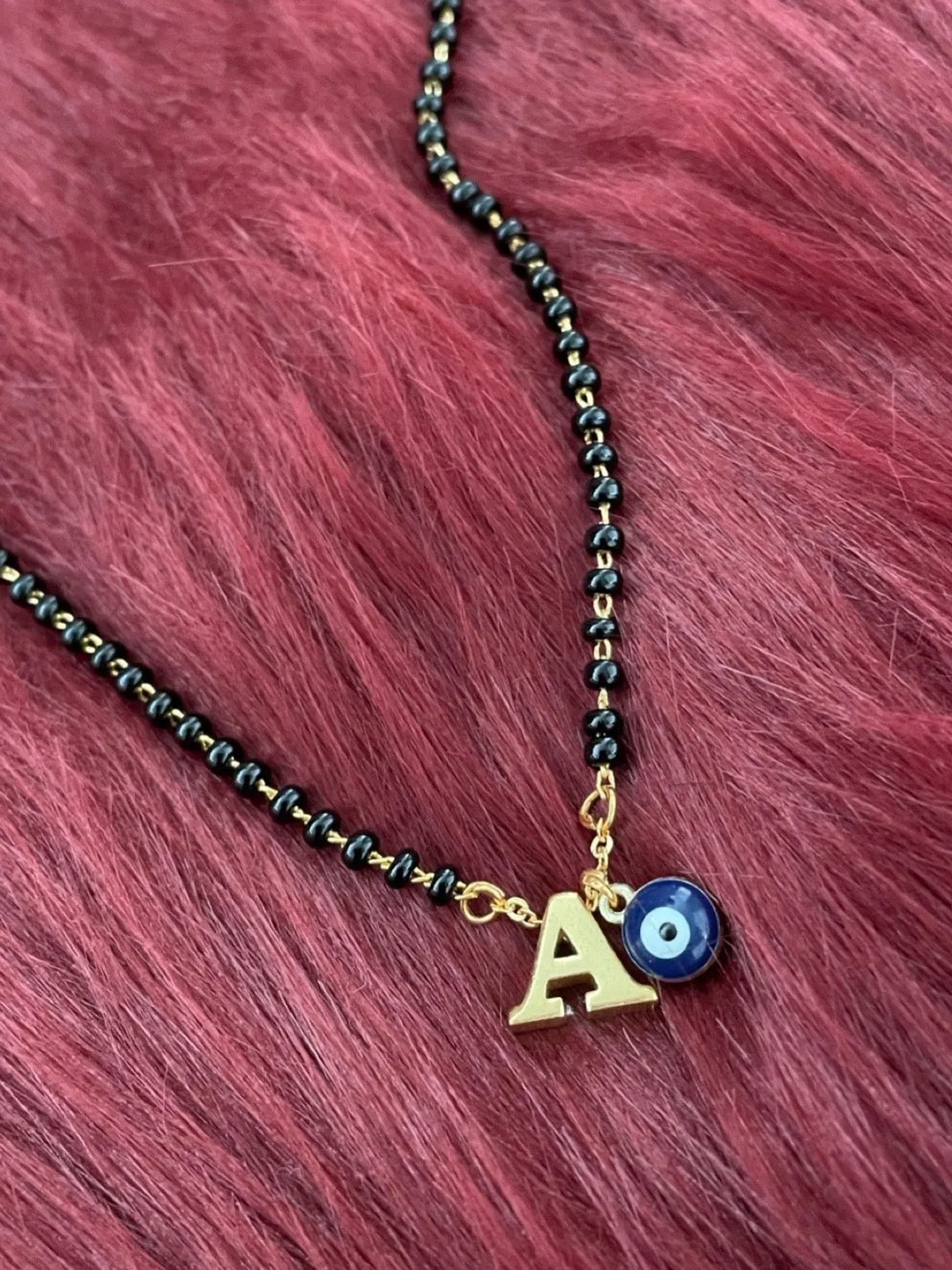 A-Z Letter Short Mangalsutra Designs with Evil Eye (20 Inches)