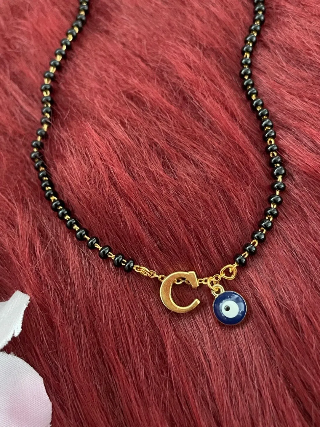 A-Z Letter Short Mangalsutra Designs with Evil Eye (20 Inches)
